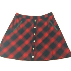Altar'd State plaid red black skirt sz Med